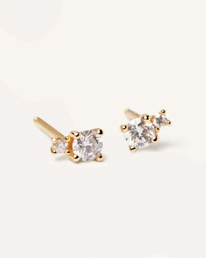 BOUCLES D'OREILLES EN DIAMANTS ET EN OR SOLITAIRE DUO - PD PAOLA or