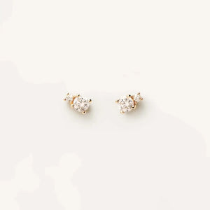 BOUCLES D'OREILLES EN DIAMANTS ET EN OR SOLITAIRE DUO - PD PAOLA joailelrie