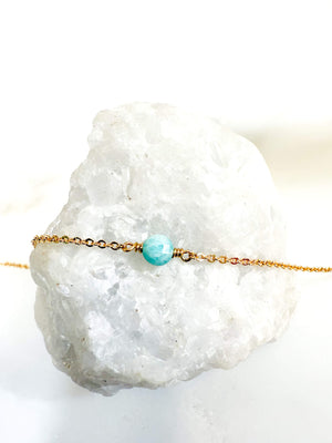 Bracelet Pierre de naissance - Décembre - Amazonite en gold filled