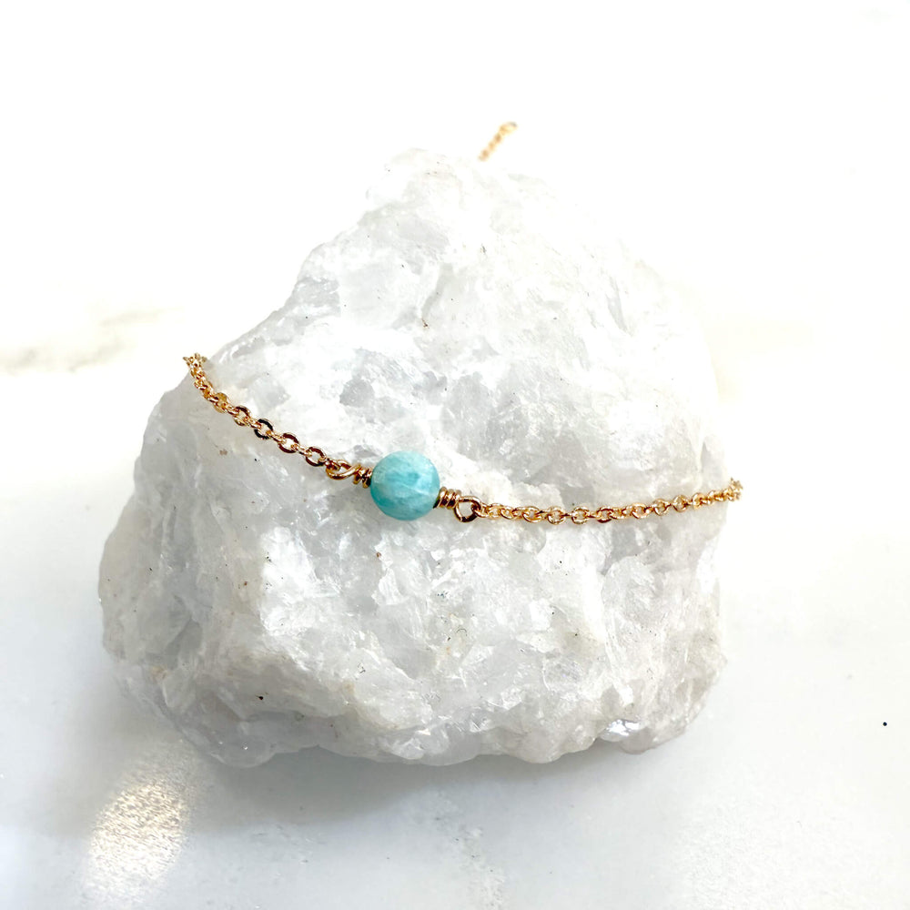 Bracelet Pierre de naissance - Décembre - Amazonite gold filled or 14K