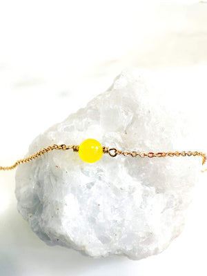 Bracelet citrine - pierre de naissance du mois de novembre - gold filled 