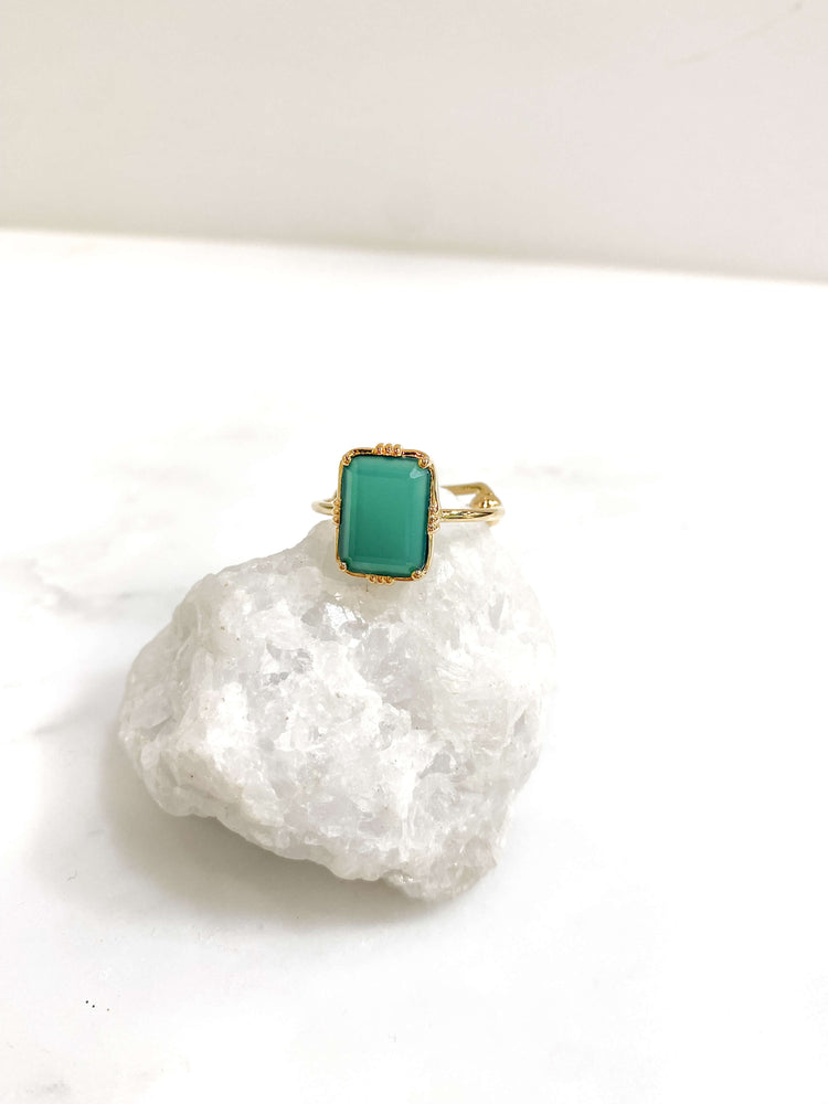 bague reglable onyx verte regalbel au fil de lo creation francaise bijou createur pierre semie precieuse bijou de qualite
